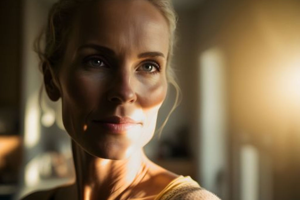 Calm, reflective woman