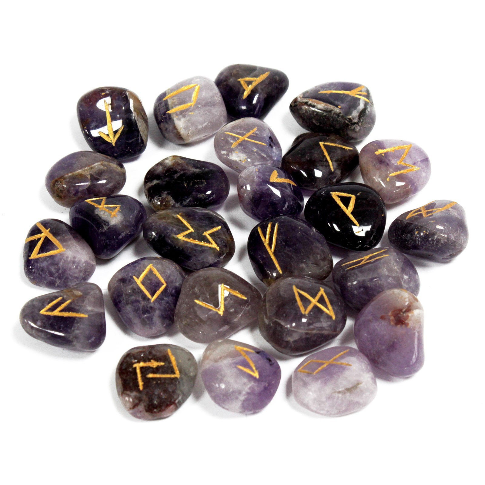 Amethyst Elder Futhark Rune Set