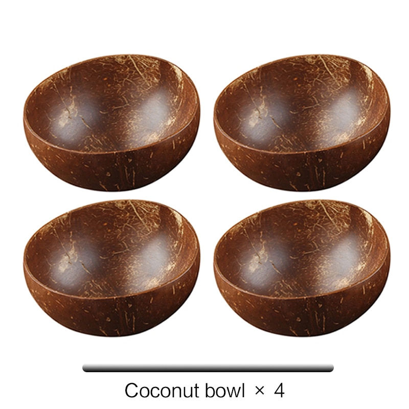 Thumbnail: 12-15cm  Natural Coconut Bowl set wooden