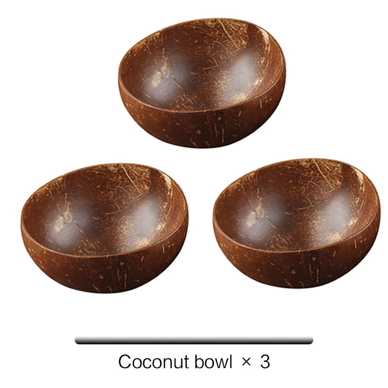 Thumbnail: 12-15cm  Natural Coconut Bowl set wooden