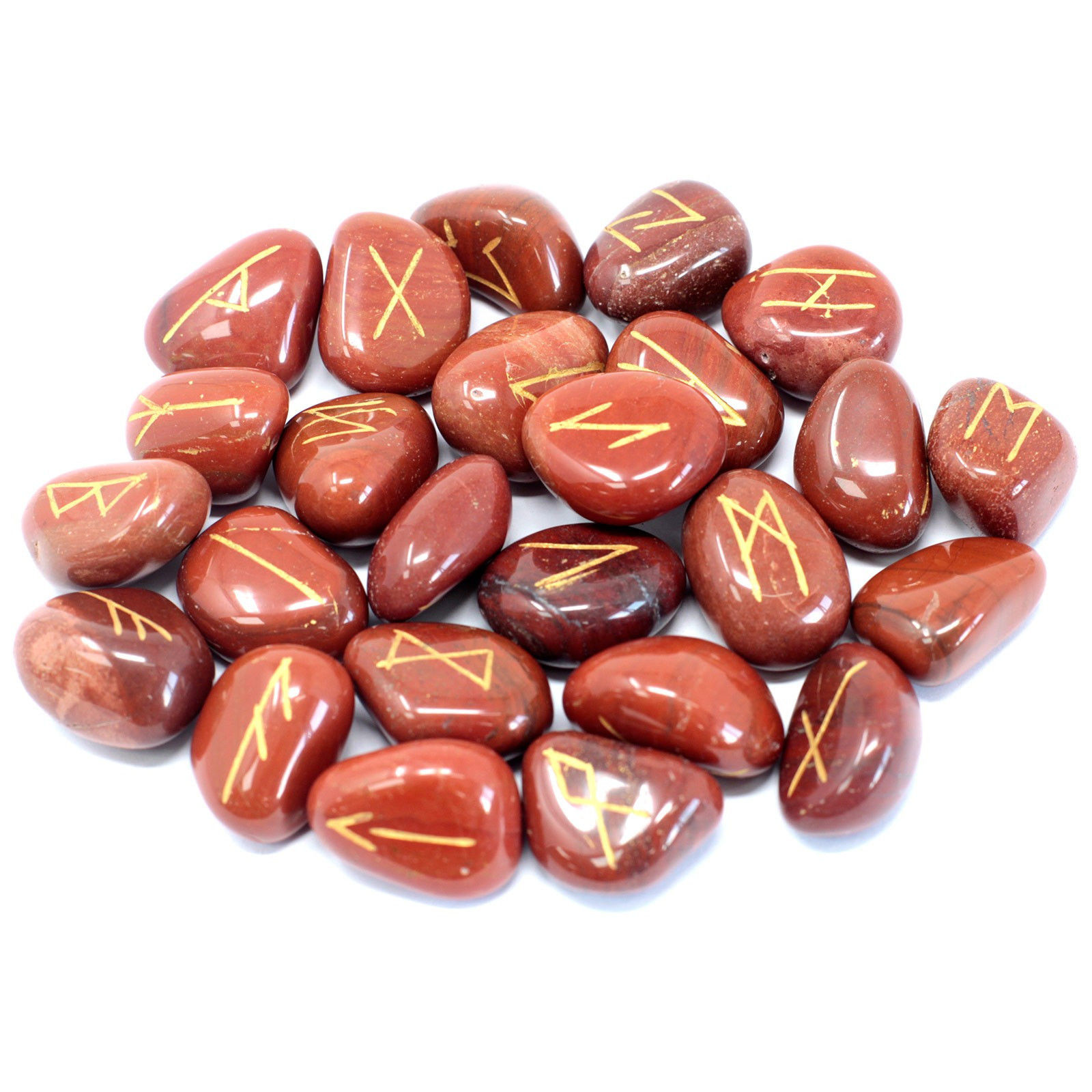 Red Jasper Elder Futhark Rune Set