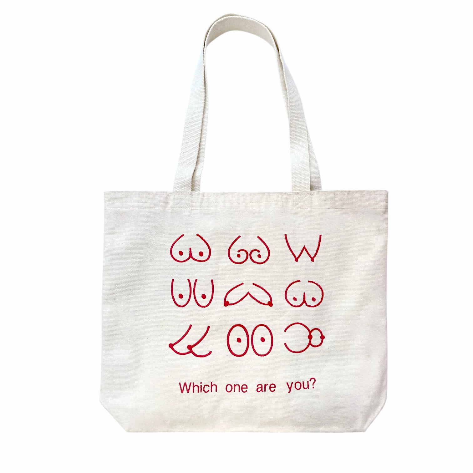 Which one are you Red Large Tote Bag