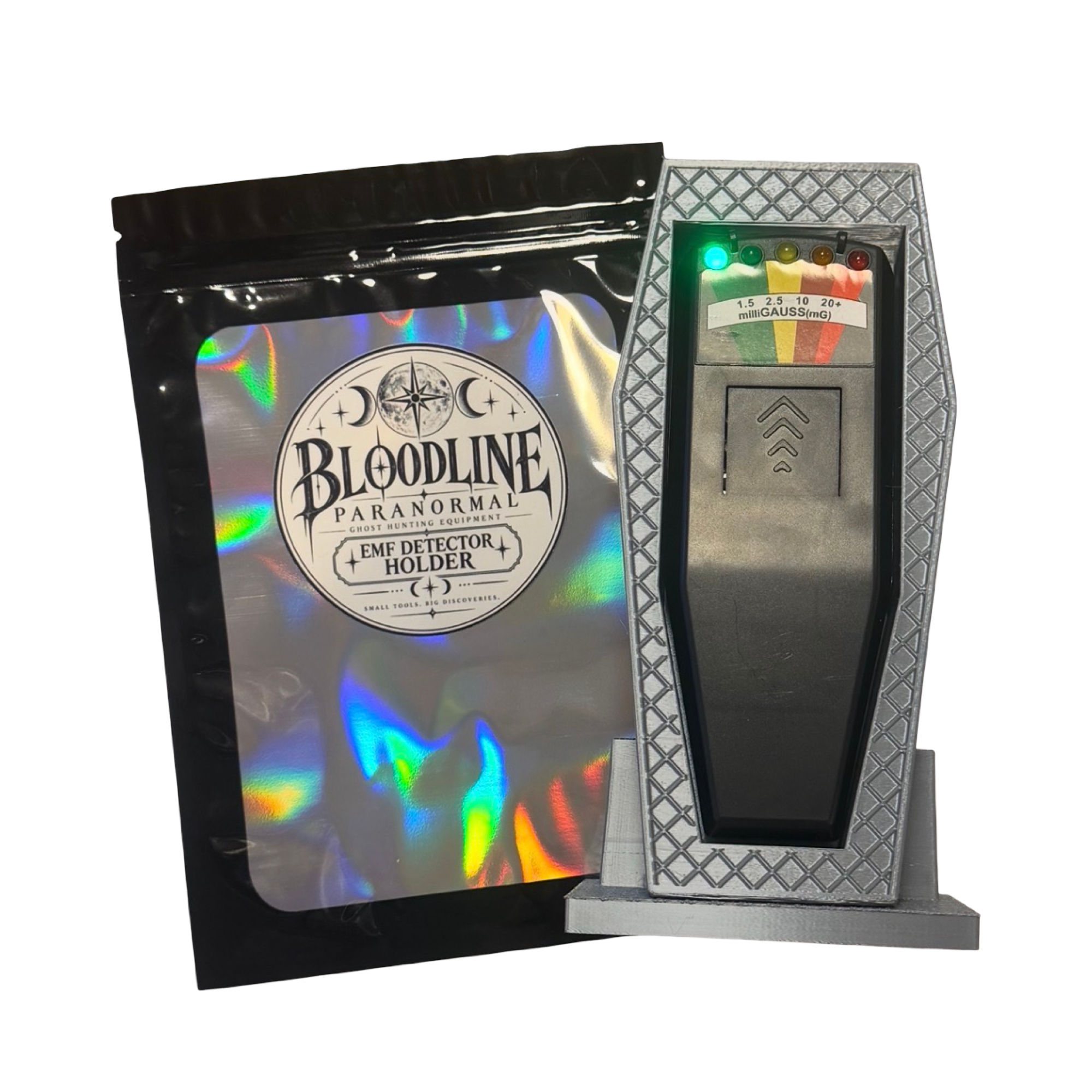 👻 Bloodline Paranormal™ Coffin EMF Detector Holder - Silver