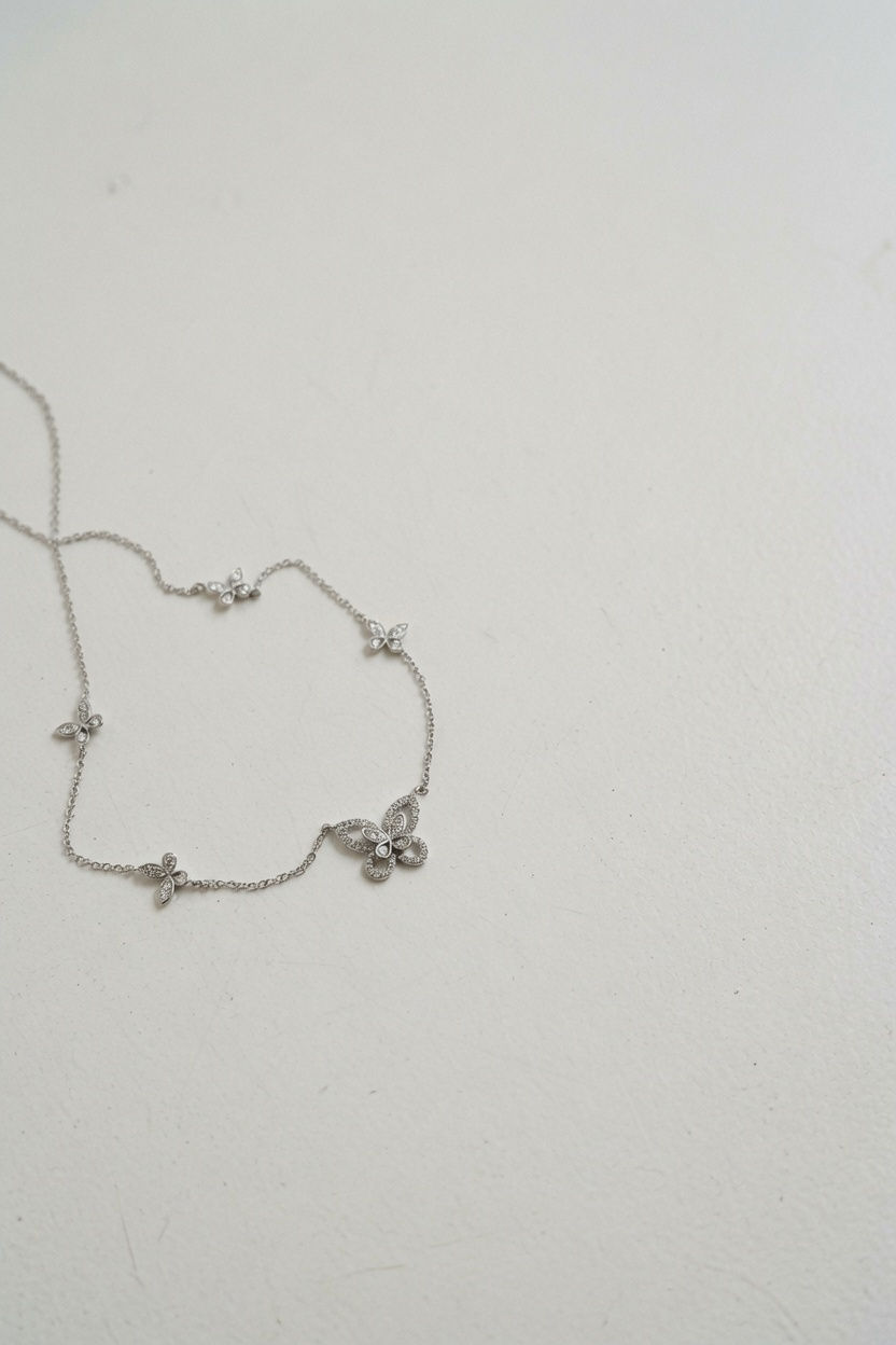 섬네일: Multi-Butterfly Silhouette Necklace.