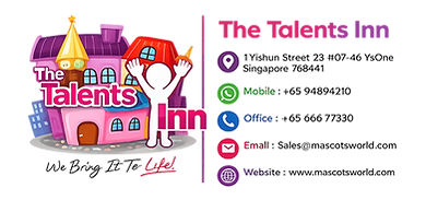 The Talents Inn mascot services contact information for its Yishun office in Singapore