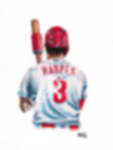 bryce harper painting, water color painting, philly, philadelphia phillies, baseball art, go birds, philadelphia art, water c