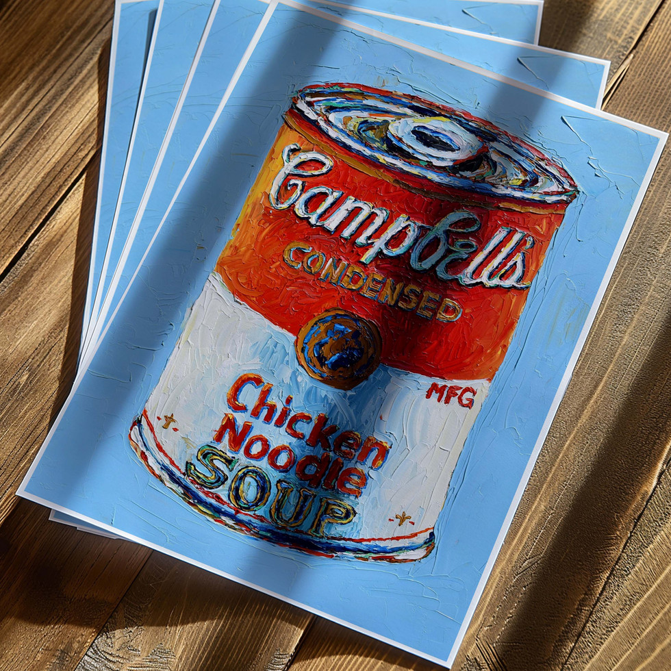 Campbell's Soup art Pop art print Oil painting print Kitchen wall art Retro decor Pop culture art