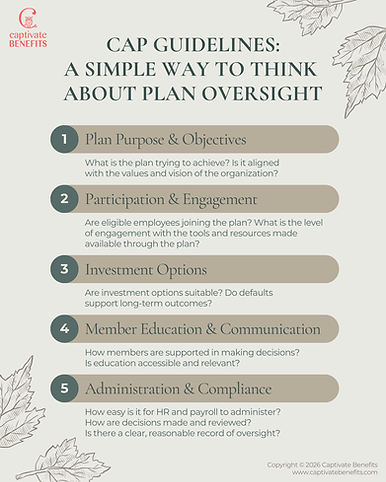 CAP Guideliens: A simpl way to think about plan oversight