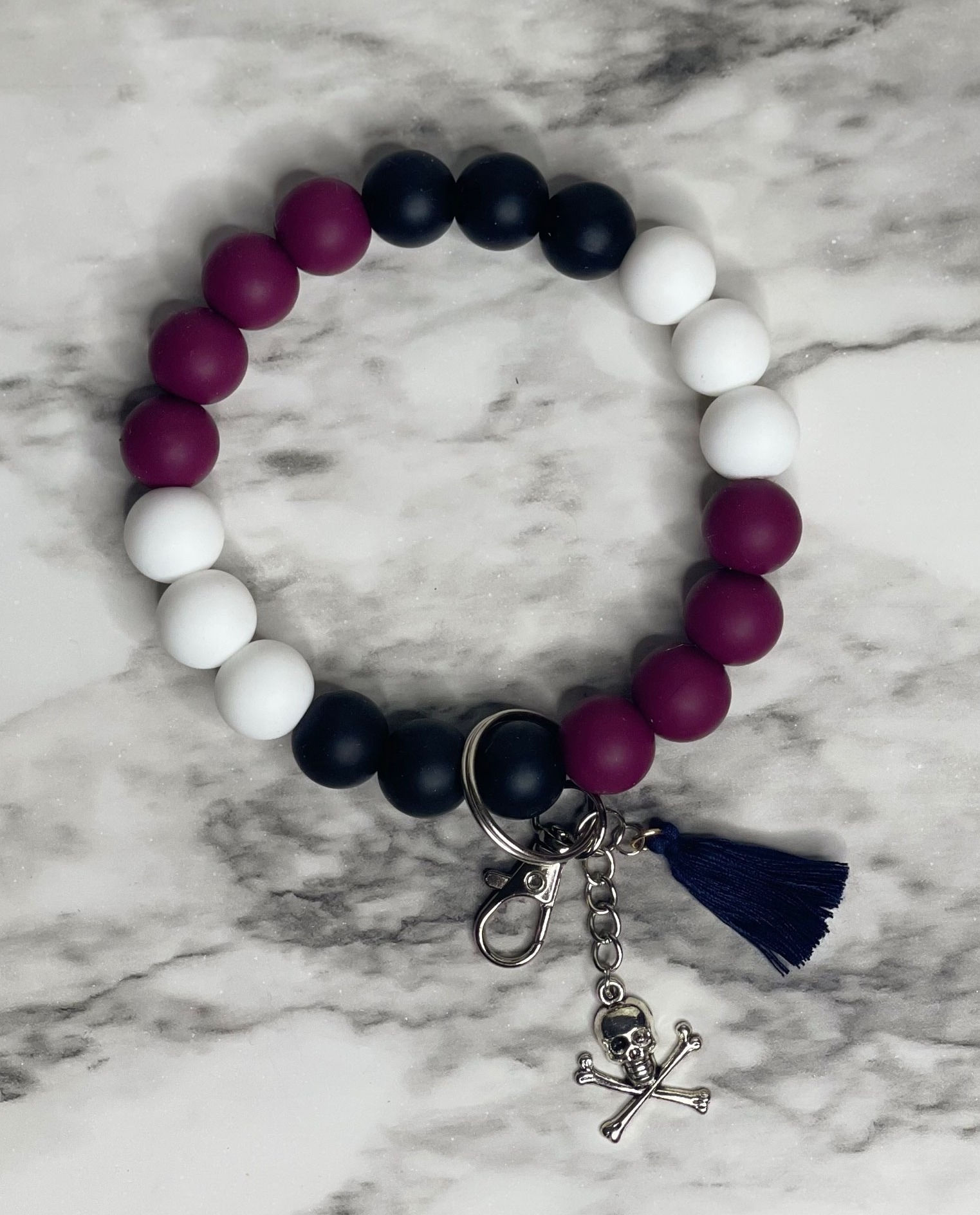 Silicone Beaded Wristlet-Pirate