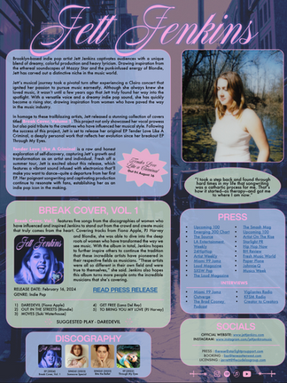 musician epk electronic press kit one sheet