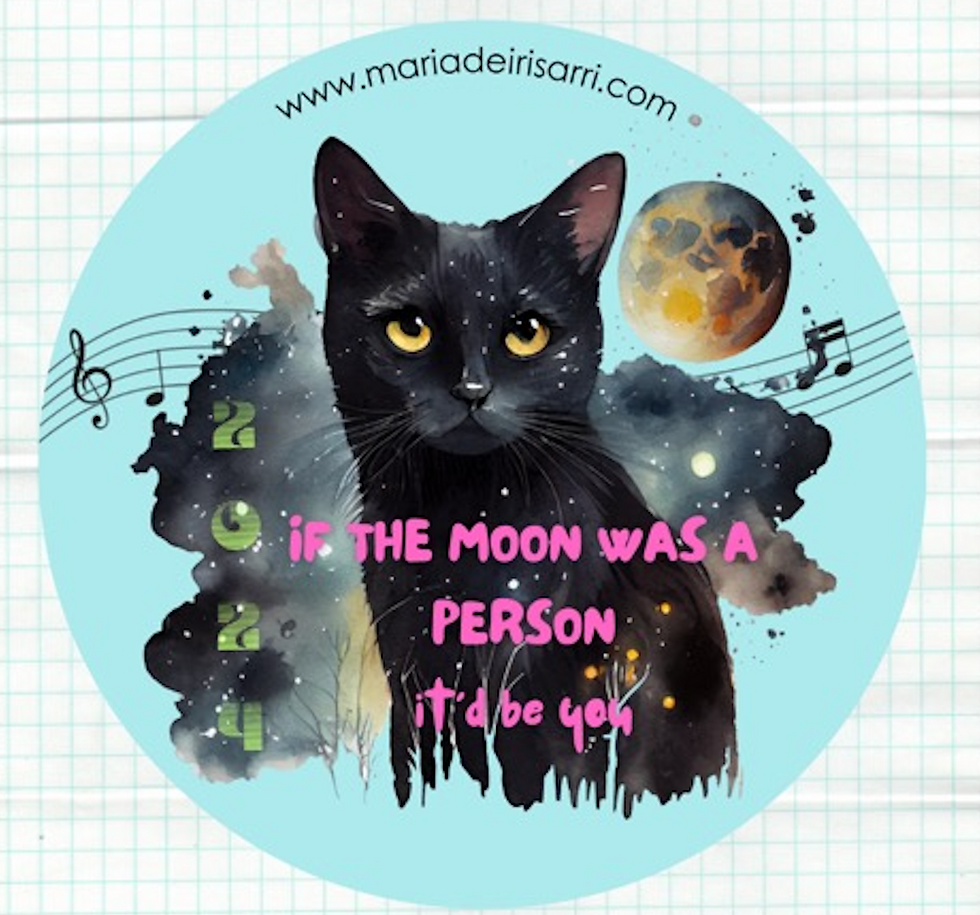 Thumbnail: Indie Cats Stickers, Maria Deirisarri, if the moon were a person