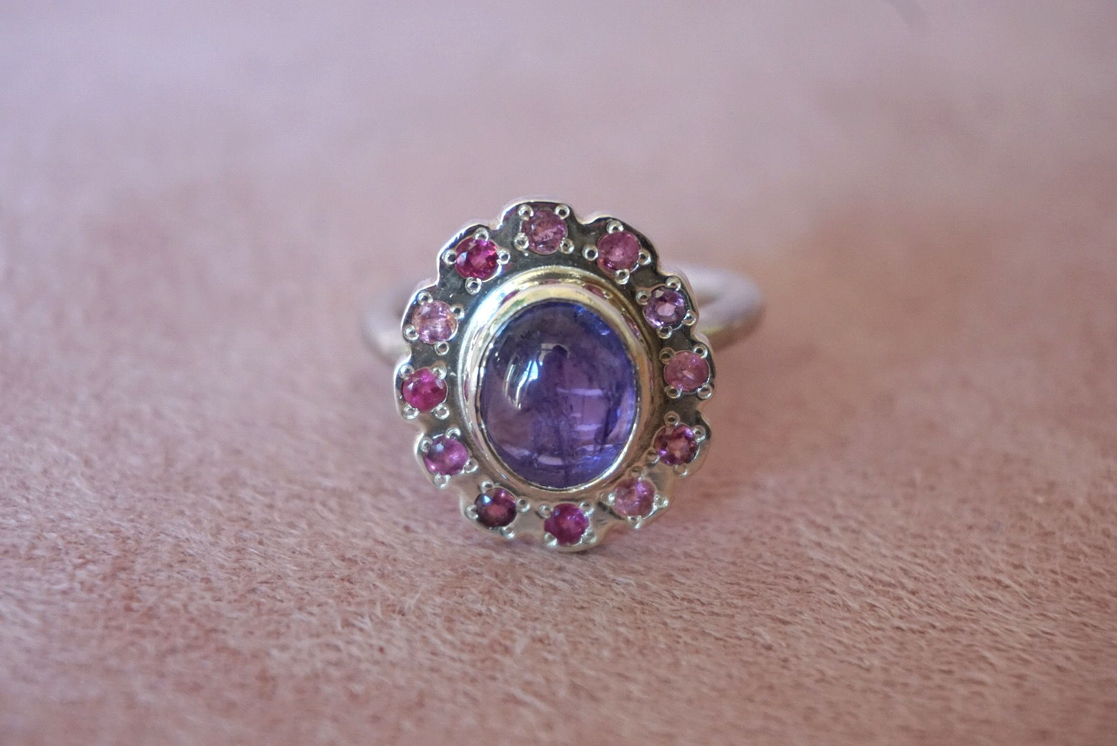 Tanzanite flower ring