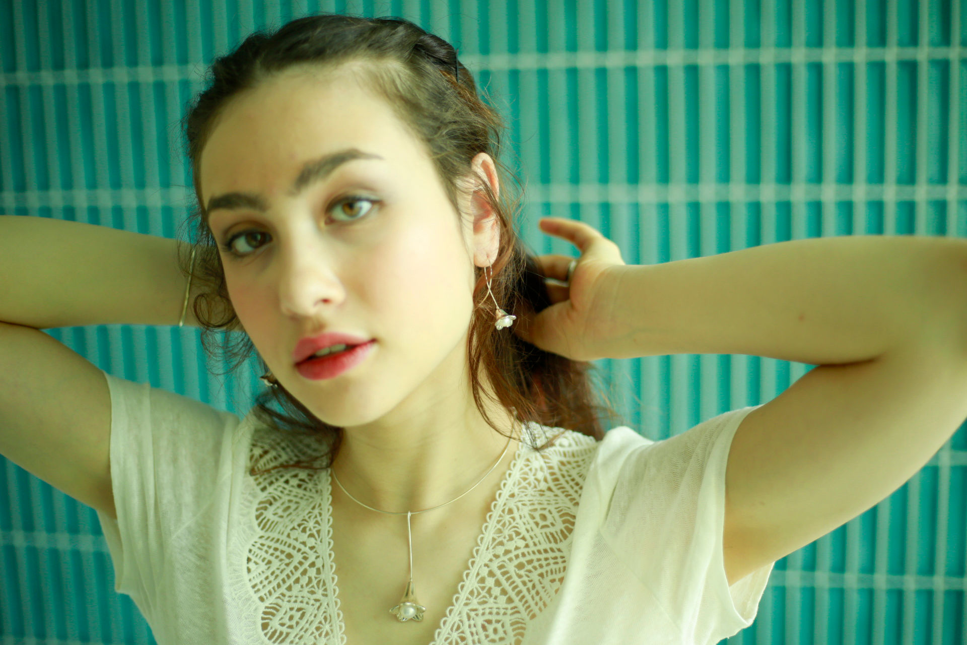 Bellflower pearl necklace