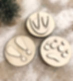 Double sided arctic animal footprint dough stampers