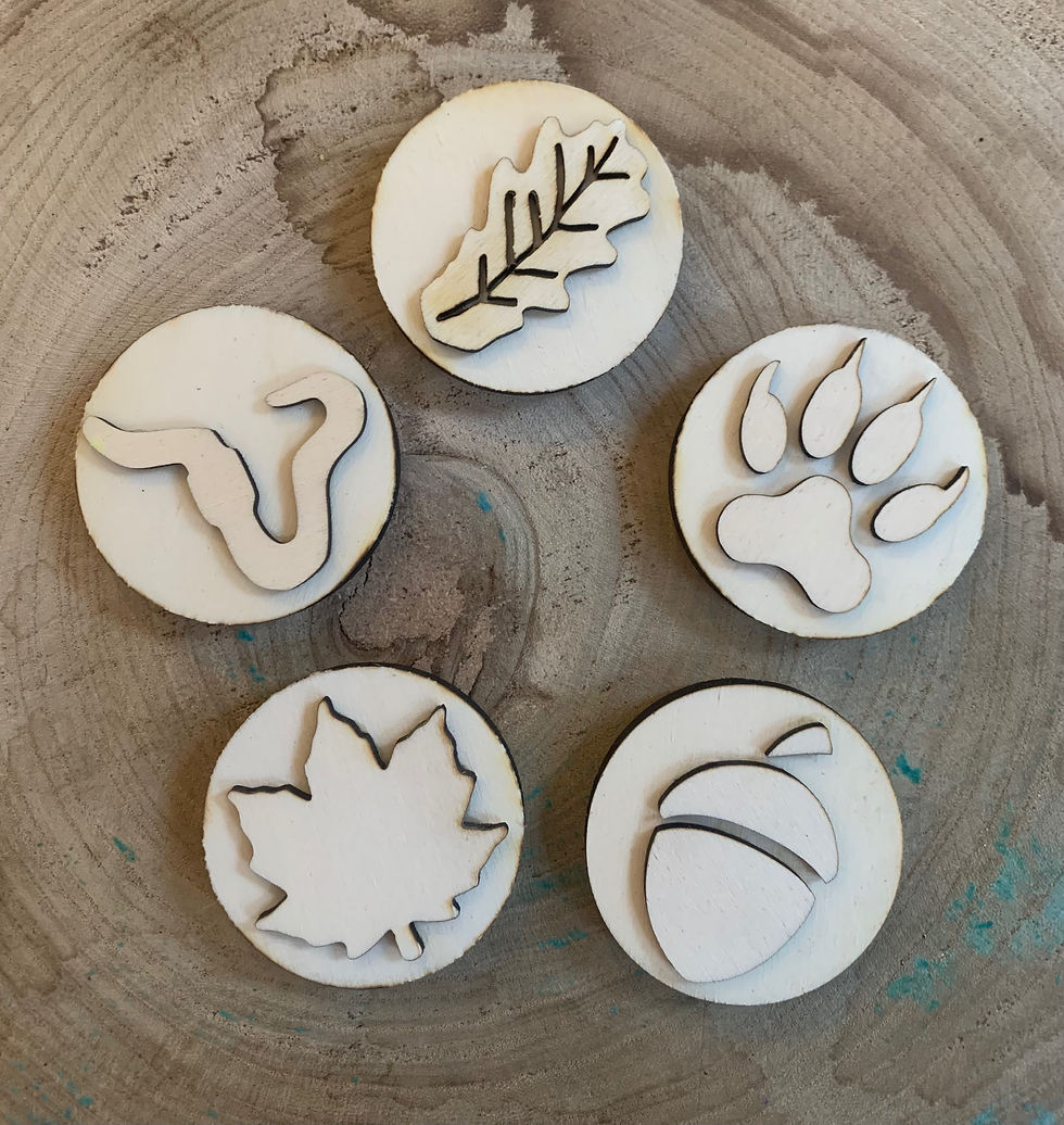 Woodland themed play doh stamps