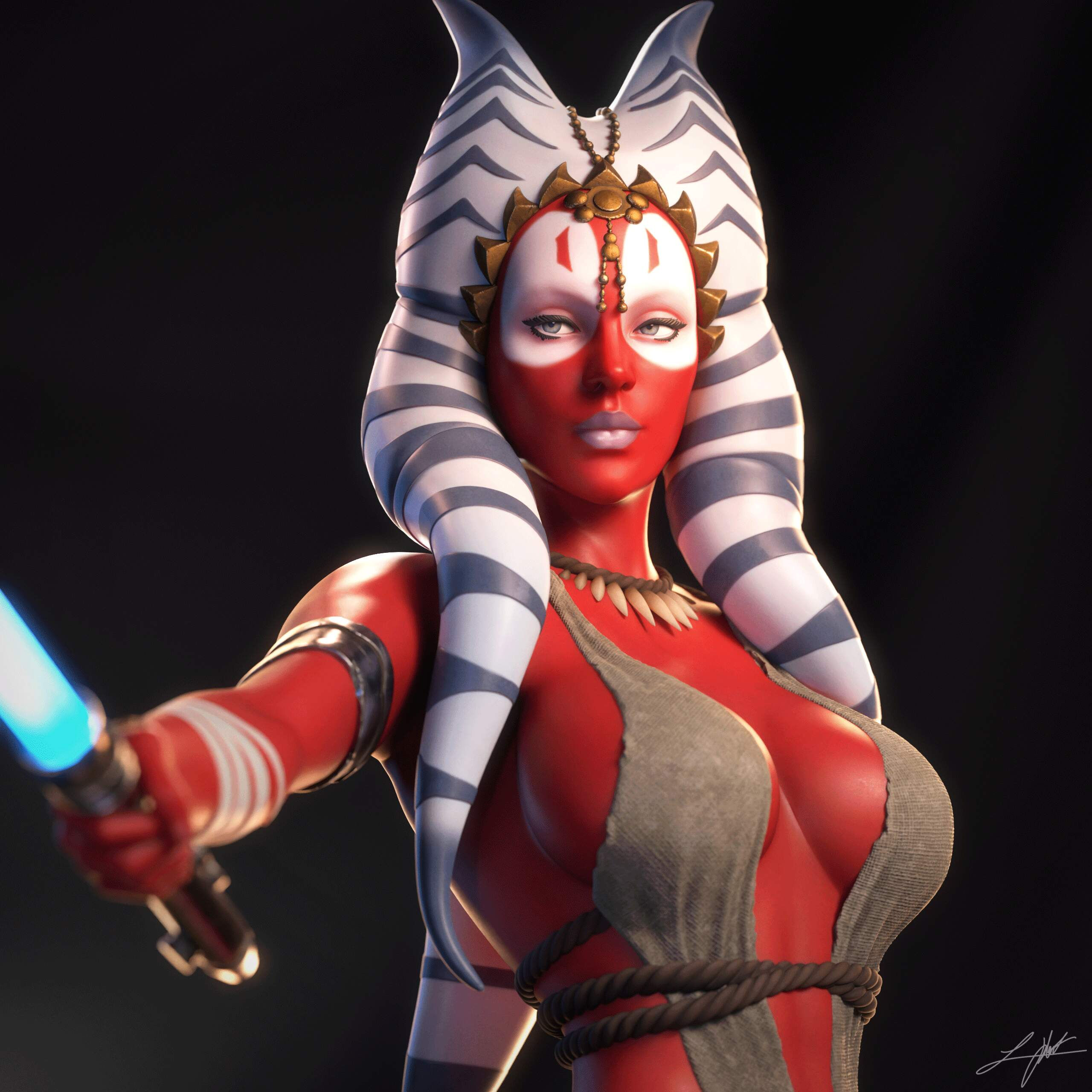 Shaak Ti, Star Wars, 1/4-1/24, Figur, Unbemalt, 3D-Druck, Statue, Abe3D