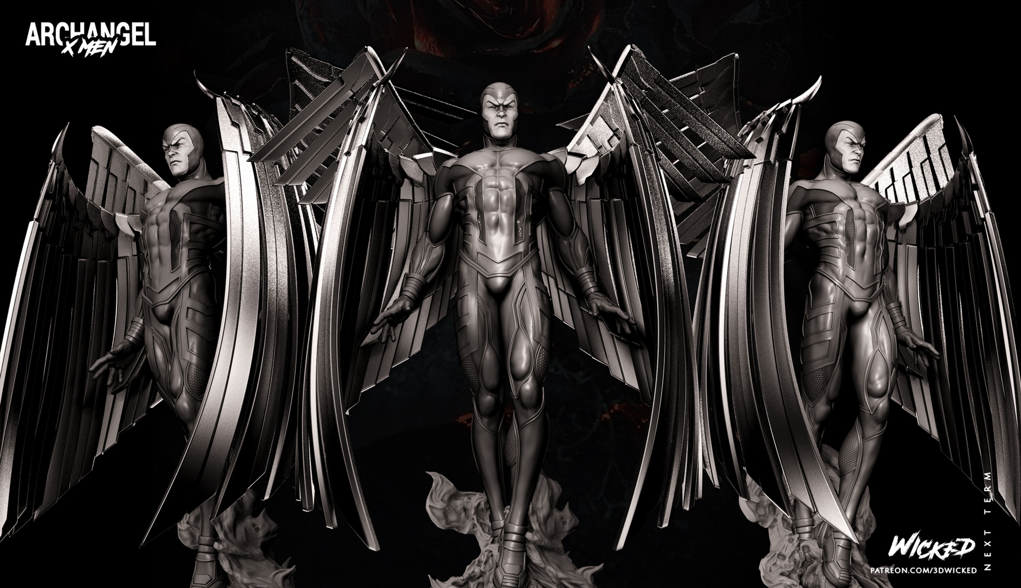 Archangel, Marvel, 1/4-1/24, Sculpture, Figur, Unbemalt, 3D-