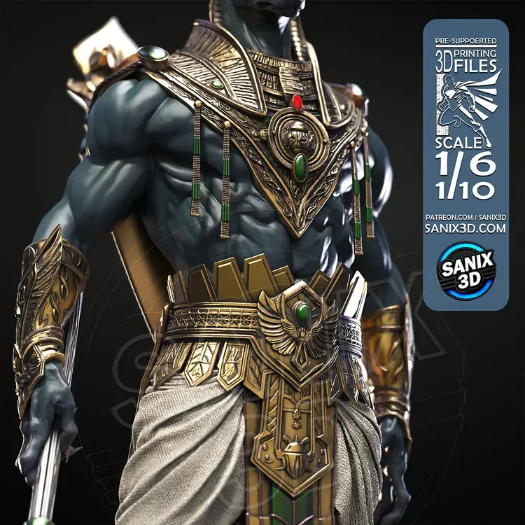 Miniaturbild: Anubis, 1/4-1/24, Figur, Unbemalt, 3D-Druck, Statue, Sanix3D, MFW