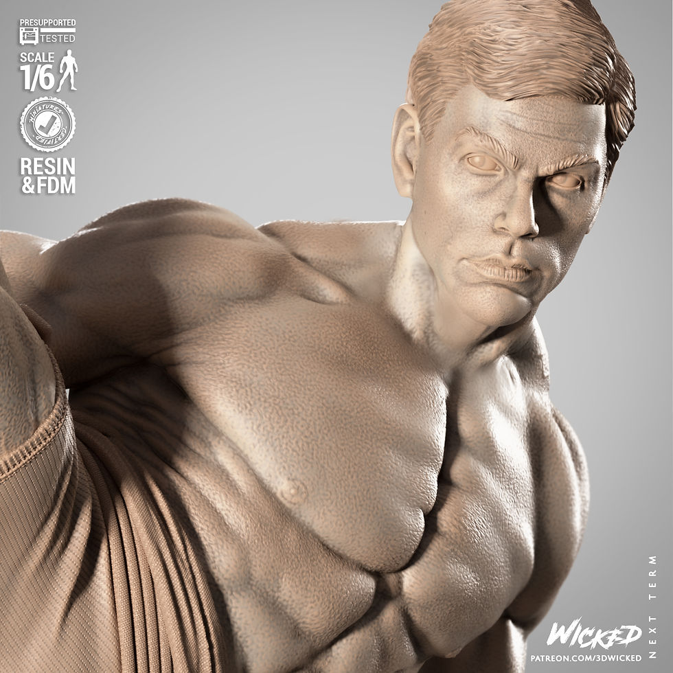 Miniaturbild: Frank Dux, Bloodsport, 1/4-1/24, Sculpture, Figur, Unbemalt, 3D-Druck, Wicked