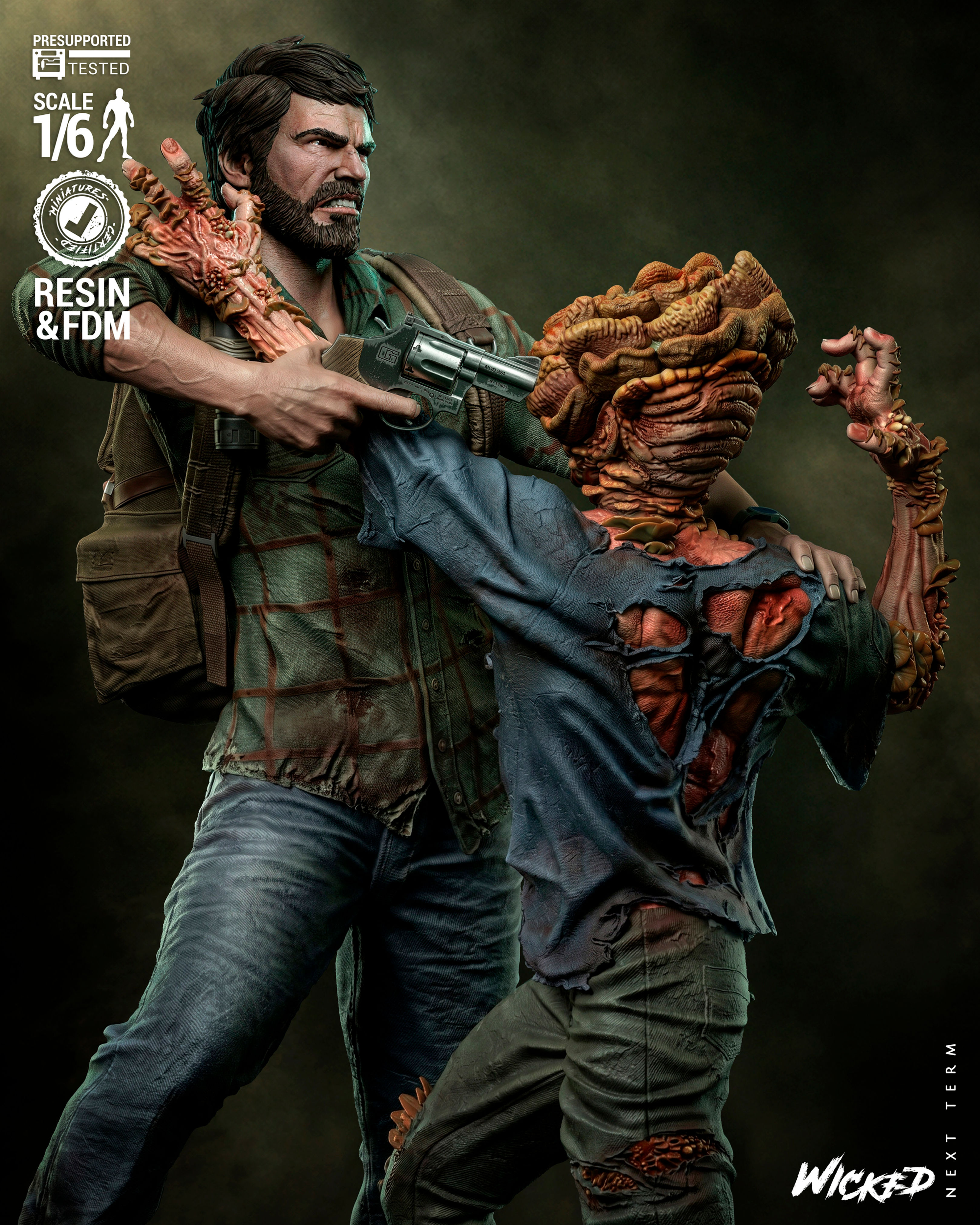 Joel, The Last of US, 1/4-1/24, Sculpture, Figur, Unbemalt, 3D-Druck, Statue