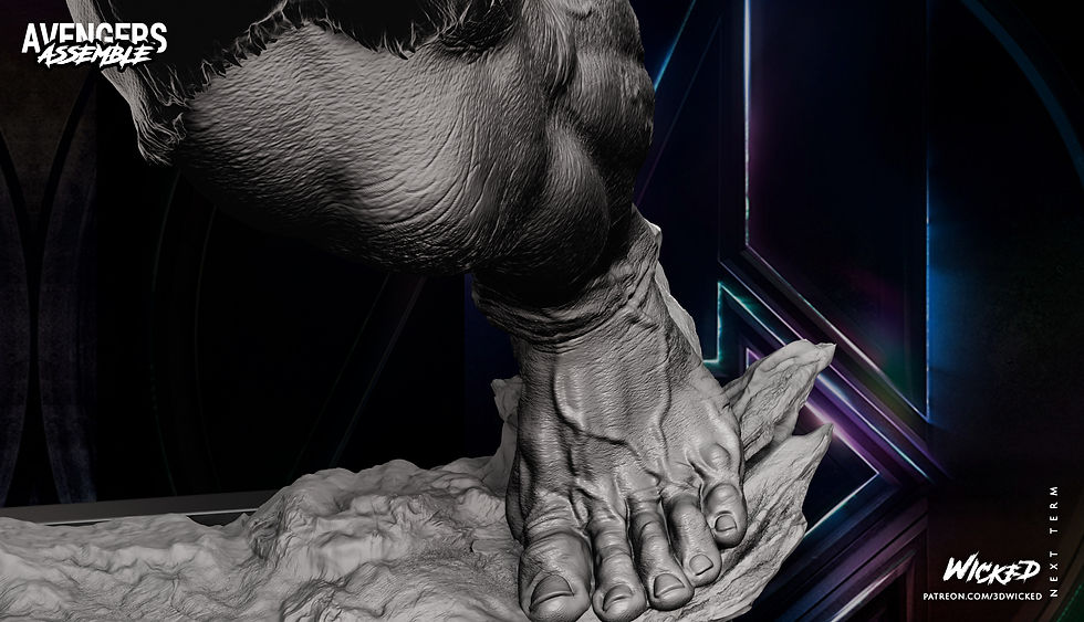 Miniaturbild: Hulk, Marvel, 1/4-1/24, Sculpture, Figur, Unbemalt, 3D-DRUCK, Wi