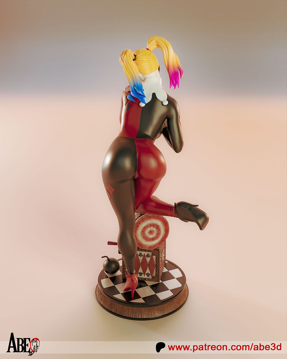 Miniaturbild: HARLEY QUINN, DC COMICS, 1/4-1/24, FIGUR, UNBEMALT, 3D-DRUCK, STATUE, ABE3D, MFW