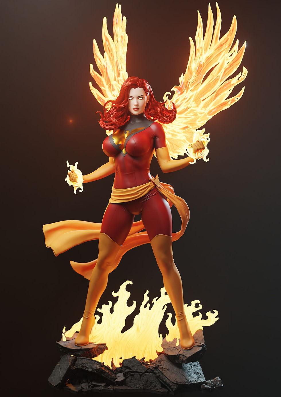 Miniaturbild: Dark Phoenix, Marvel, 1/4-1/24, Figur, Unbemalt, 3D-Druck, Statue, Abe3D