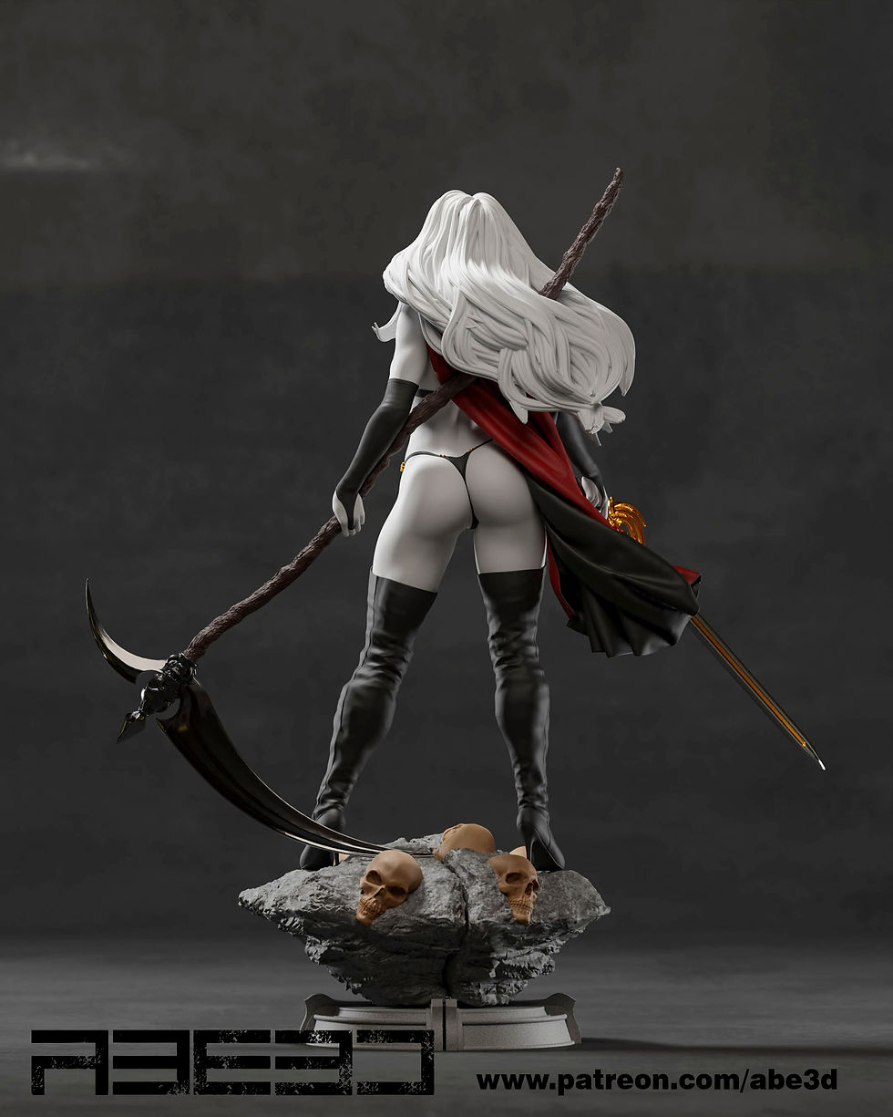 Miniaturbild: LADY DEATH, MARVEL, 1/4-1/24, FIGUR, UNBEMALT, 3D-DRUCK, STATUE, ABE3D, MFW