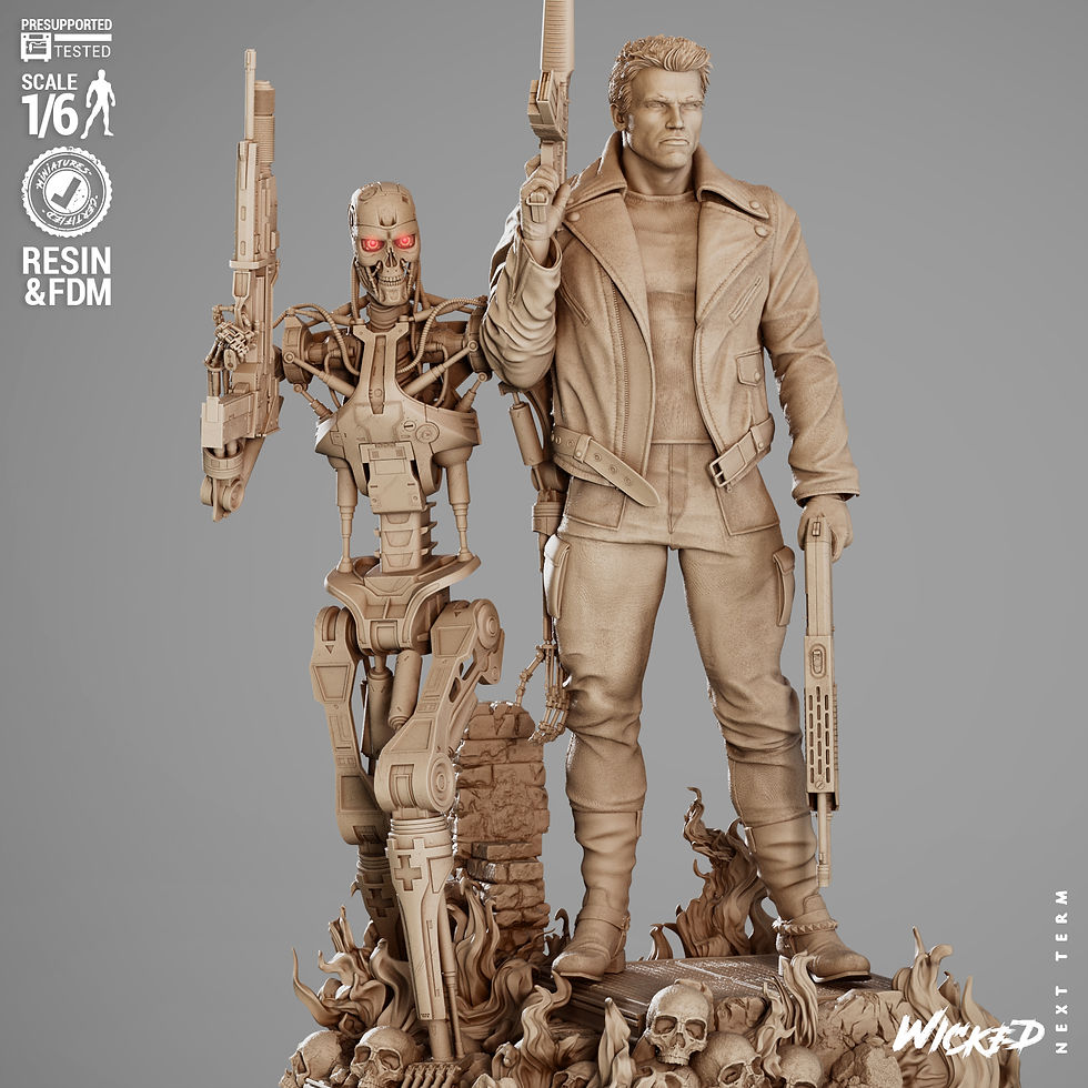 Miniaturbild: Terminator, Diorama, 1/4-1/24, Sculpture, Figur, Unbemalt, 3D-Druck, Wicked