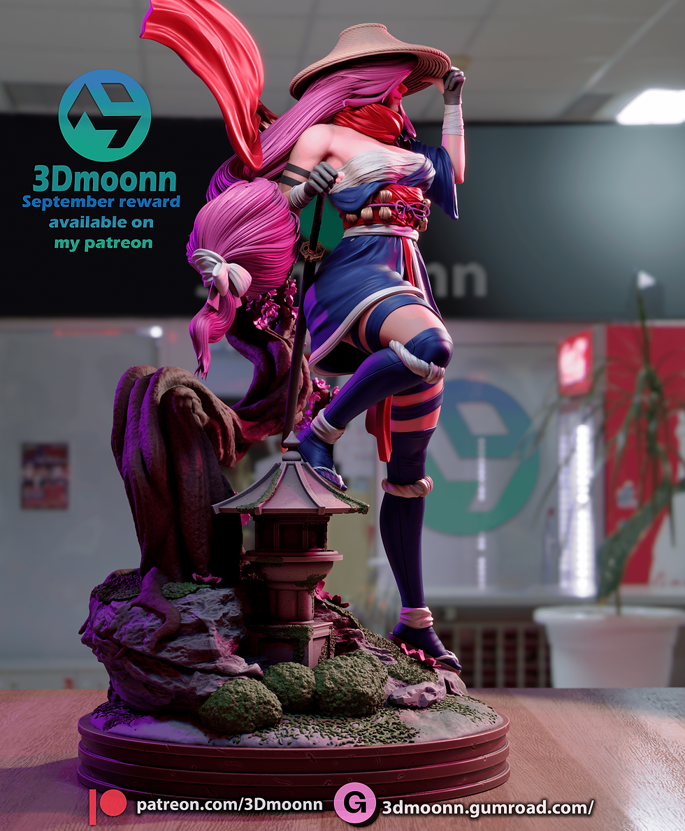 Miniaturbild: Psylocke, Marvel, 1/4-1/24, Unbemalt, 3D-Druck, Figur, Statue, 3DMoonn