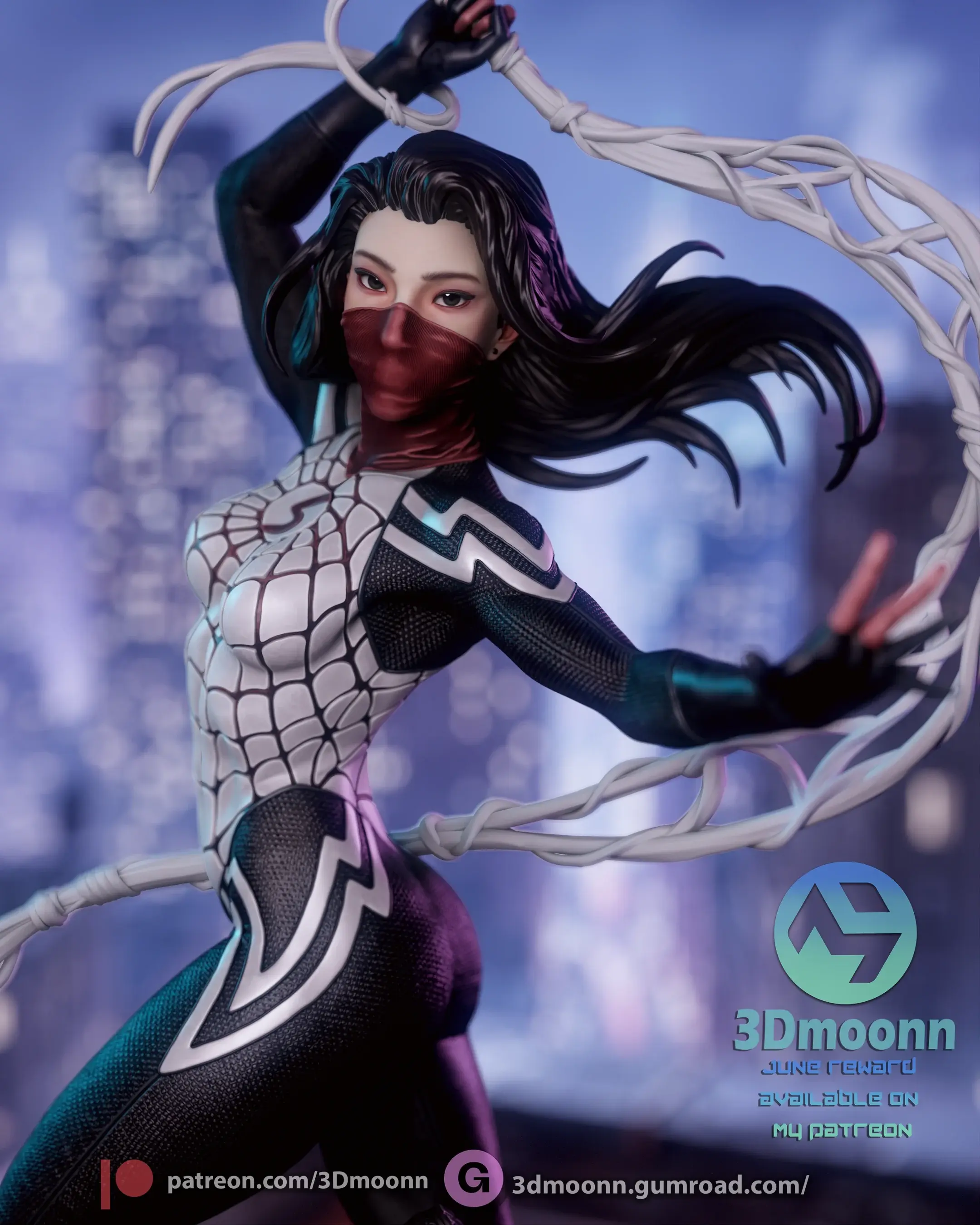 Silk, Marvel, 1/4-1/24, Unbemalt, 3D-Druck, Figur, Sculpture, Statue