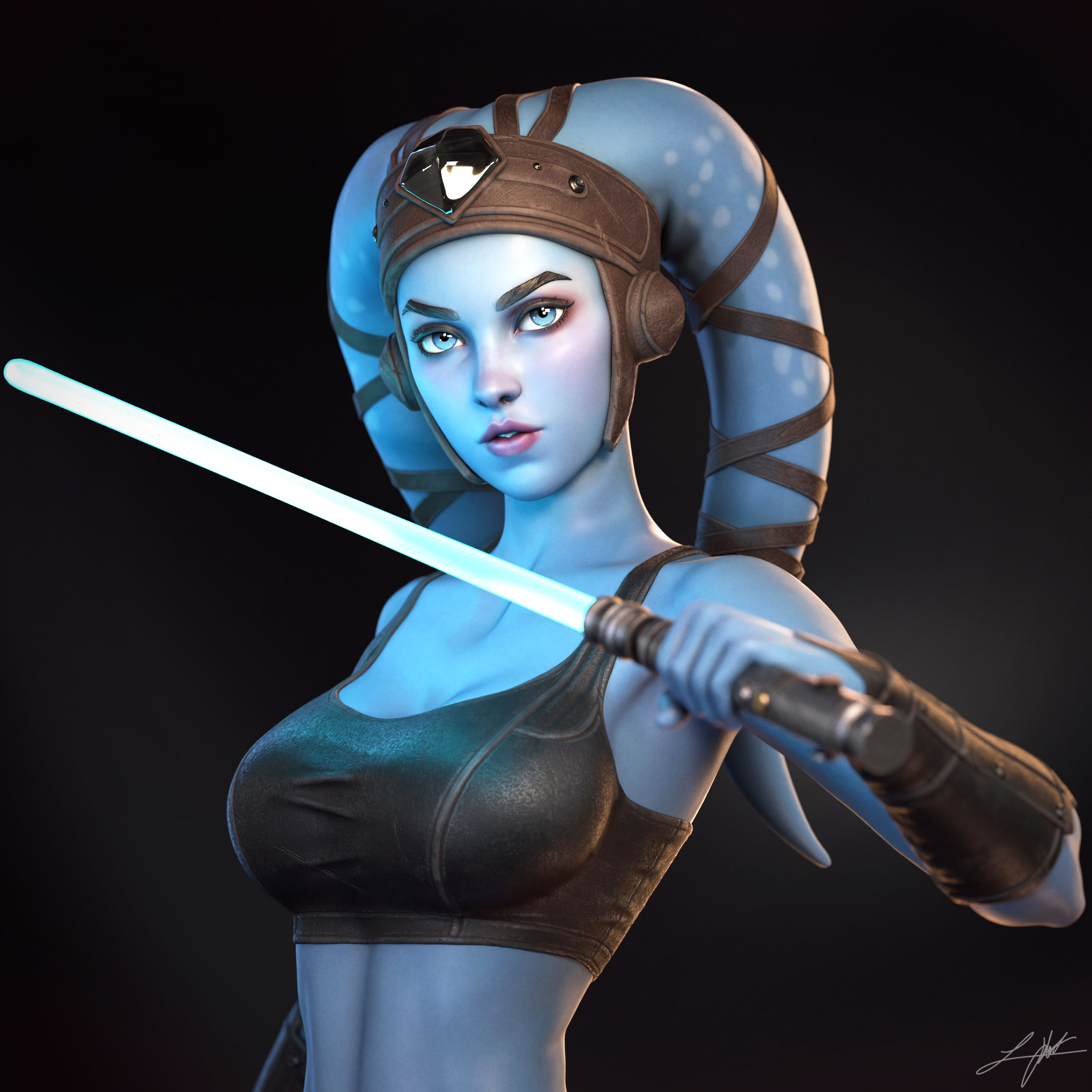 Aayla Secura, Star Wars, 1/4-1/24, Figur, Unbemalt, 3D-Druck, Statue, Abe3D