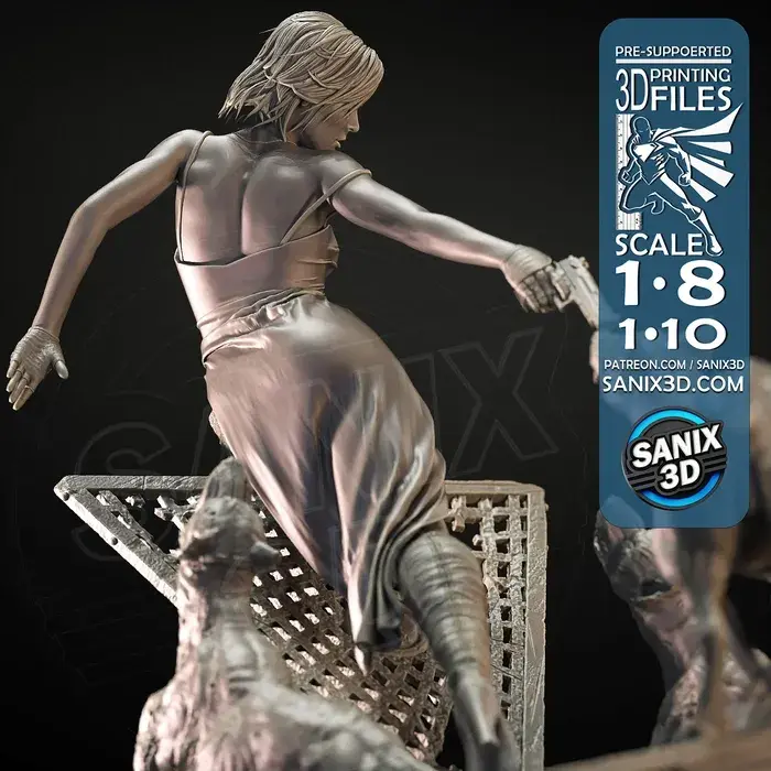 Miniaturbild: Alice, Resident Evil, 1/4-1/24, Figur, Unbemalt, 3D-Druck, Statue, Sanix3D, MFW