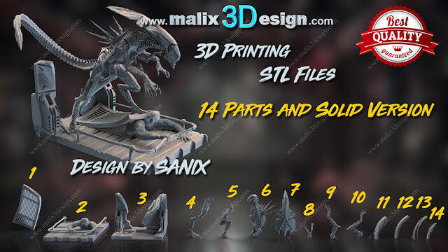 Miniaturbild: ALIEN QUEEN, FILME, 1/4-1/24, FIGUR, FAN ART, 3D-DRUCK, STATUE, SANIX3D, MFW