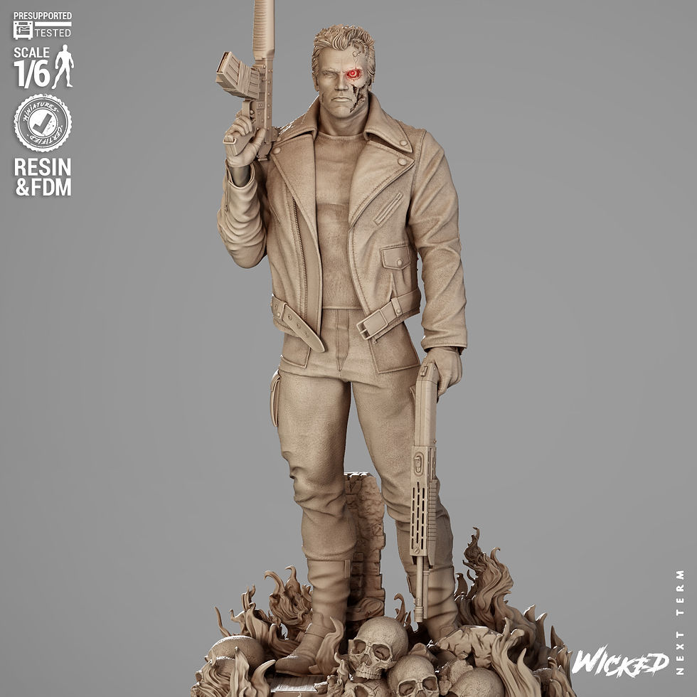 Miniaturbild: Terminator, 1/4-1/24, Sculpture, Figur, Unbemalt, 3D-Druck, Statue, Wicked