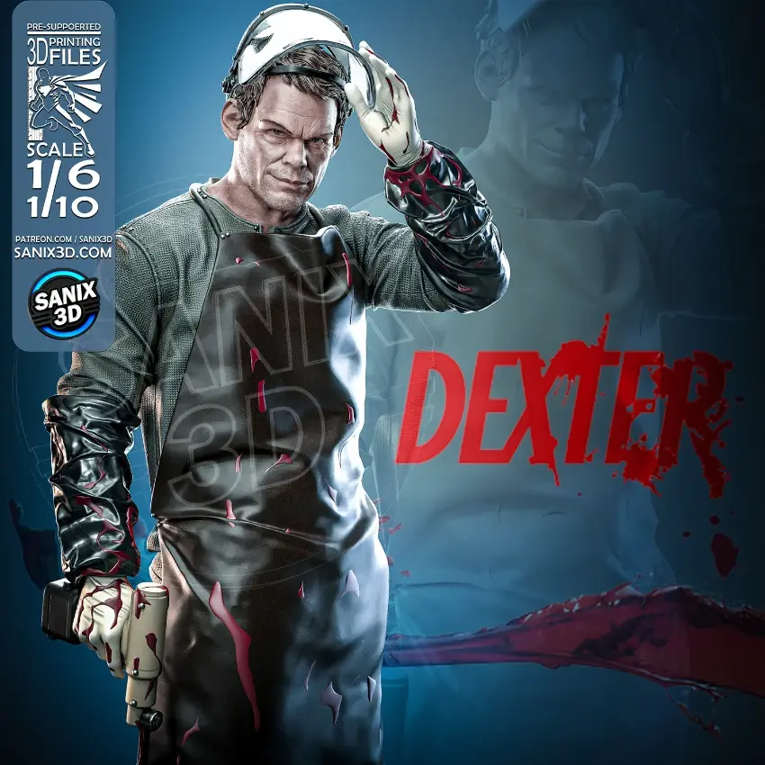 Dexter ( Dexter Morgan ), 1/4-1/24, Figur, Unbemalt, 3D-Druck, Statue, Sanix3D