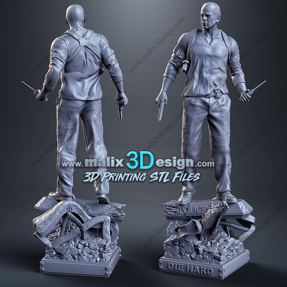 Miniaturbild: JOHN MCCLANE, DIE HARD, FILMEN, 1/4-1/24, FIGUR, FAN ART, 3D-DRUCK, STATUE