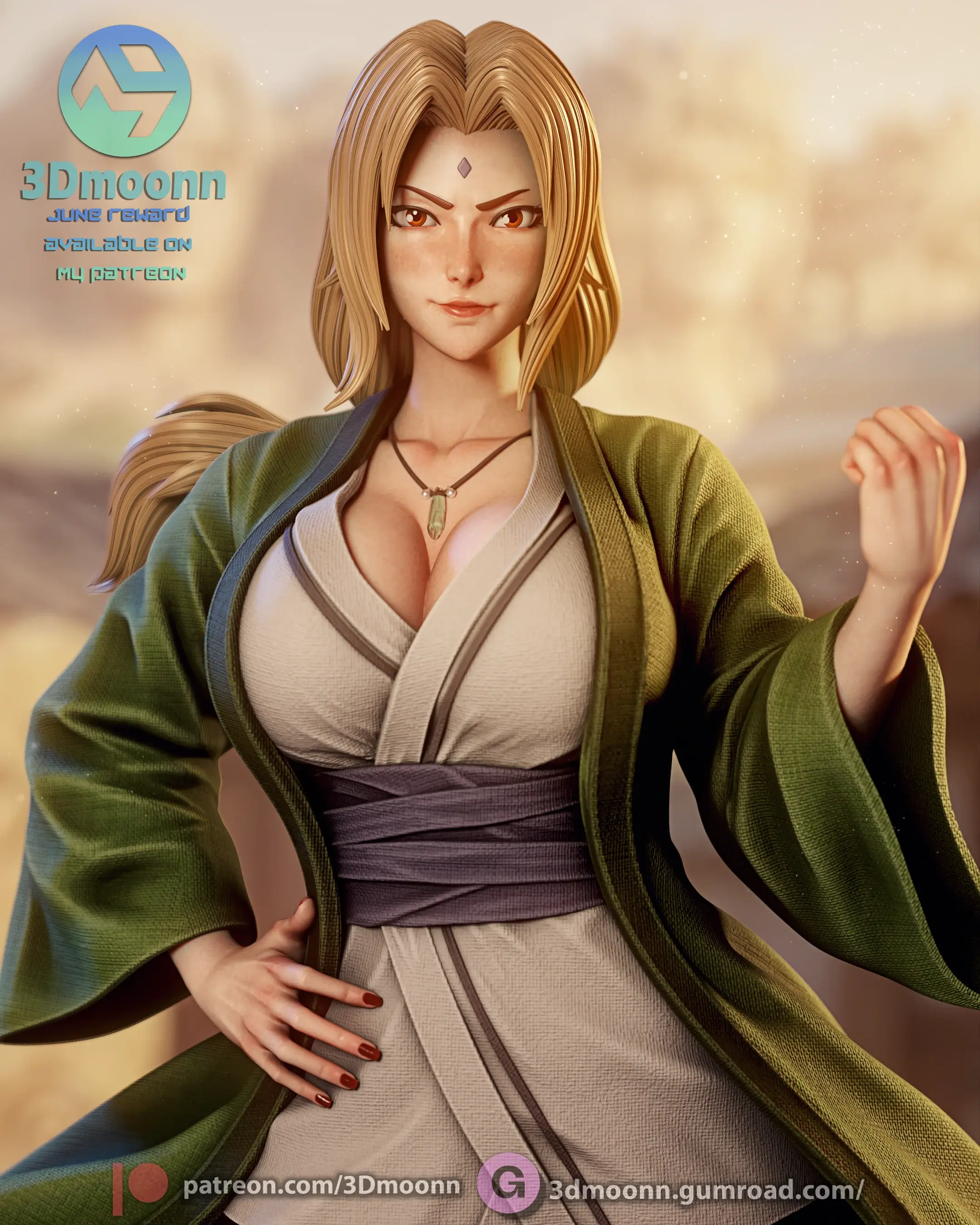 Tsunade Senju, Naruto, 1/4-1/24, Unbemalt, 3D-Druck, Figur, Sculpture, Statue
