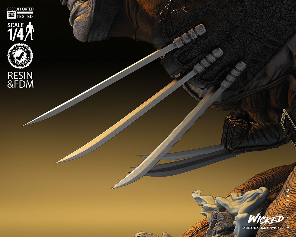 Miniaturbild: WOLVERINE, X-MEN, BUST, 70-200mm, FIGUR, FAN ART, 3D-DRUCK, STATUE, WICKED, MFW