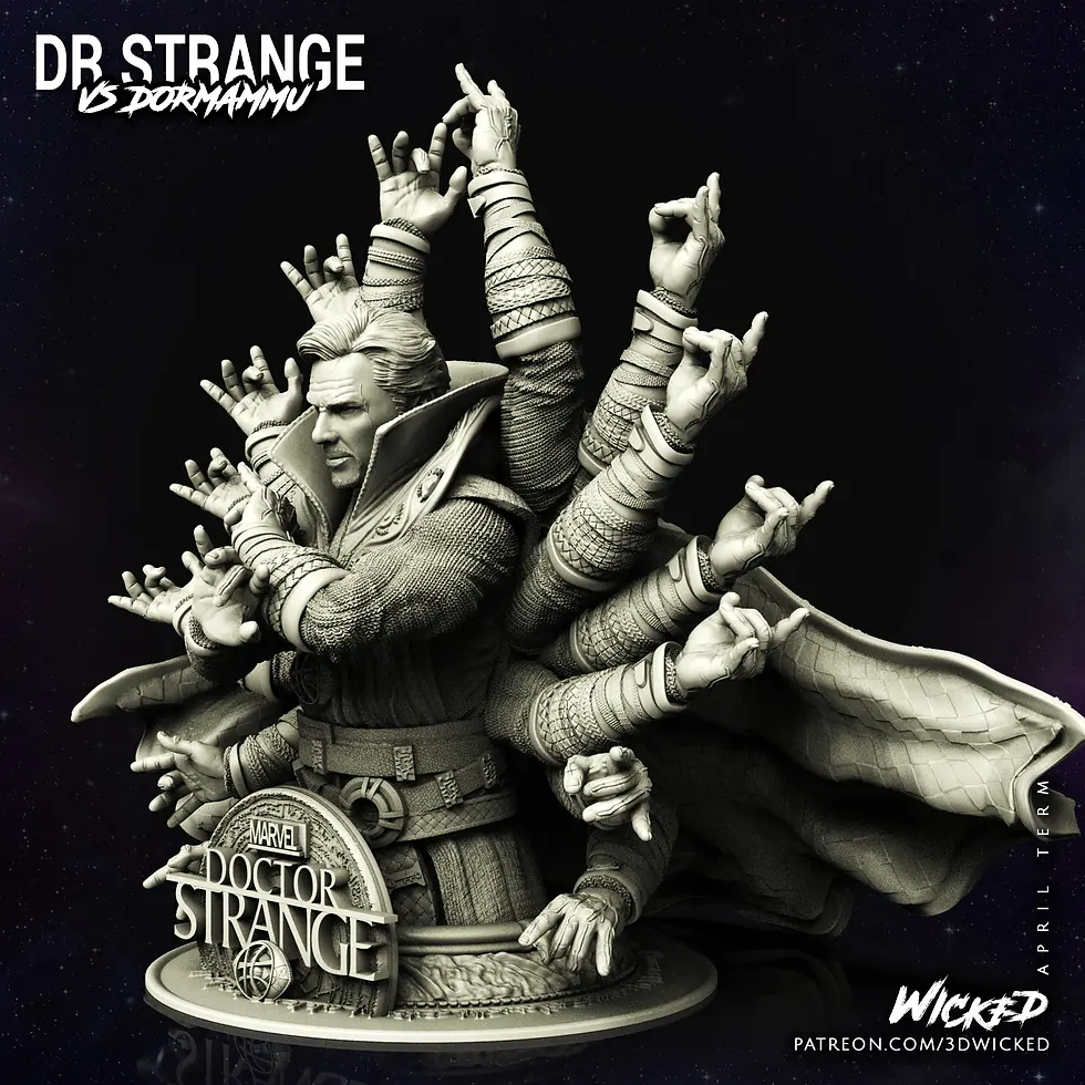 Miniaturbild: DOCTOR STRANGE, MARVEL, BUST, 70-200mm, FIGUR, FAN ART, 3D-DRUCK, STATUE, WICKED