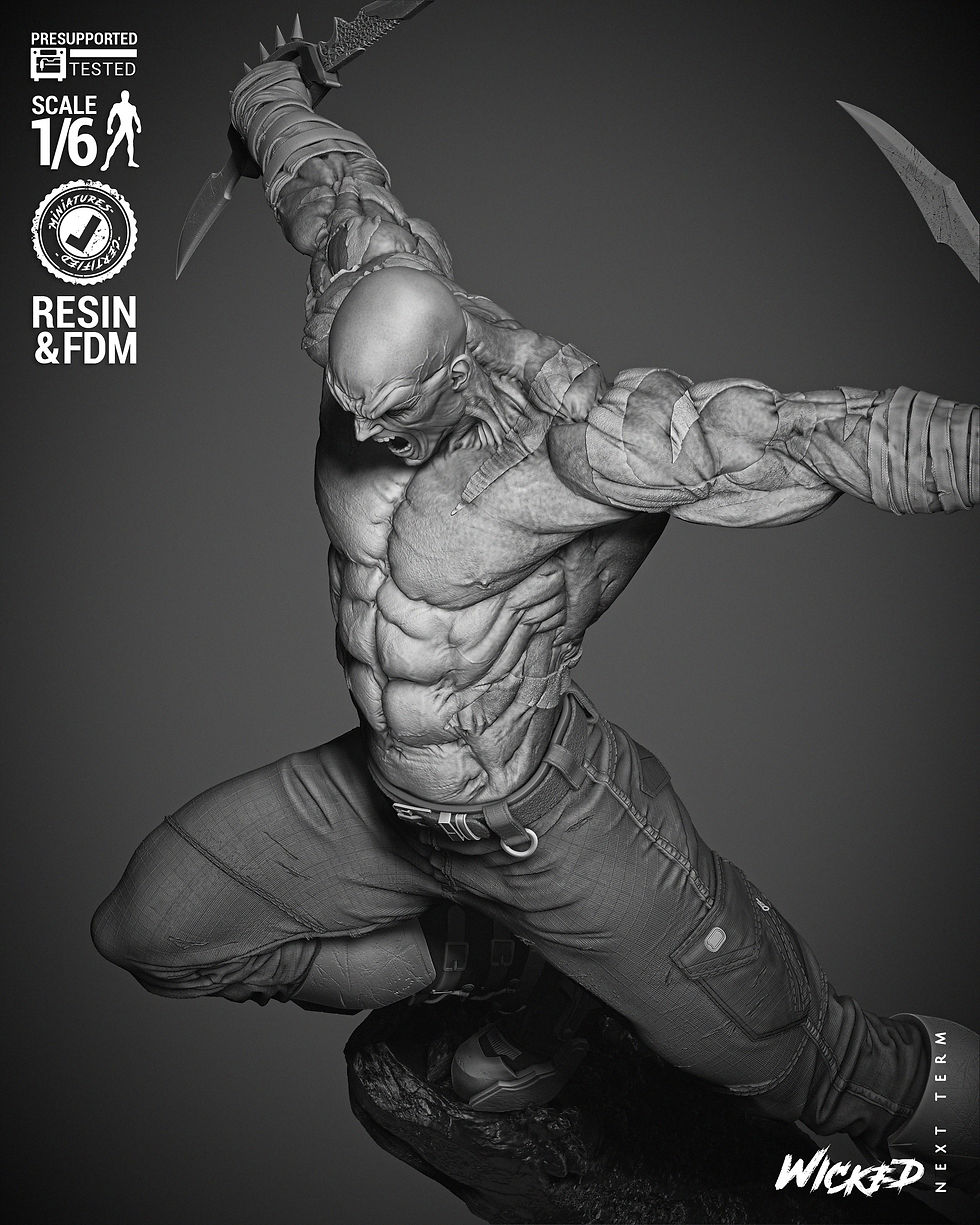 Miniaturbild: Drax Comic, Marvel, 1/4-1/24, Sculpture, Figur, Unbemalt, 3D-Druck, Wic