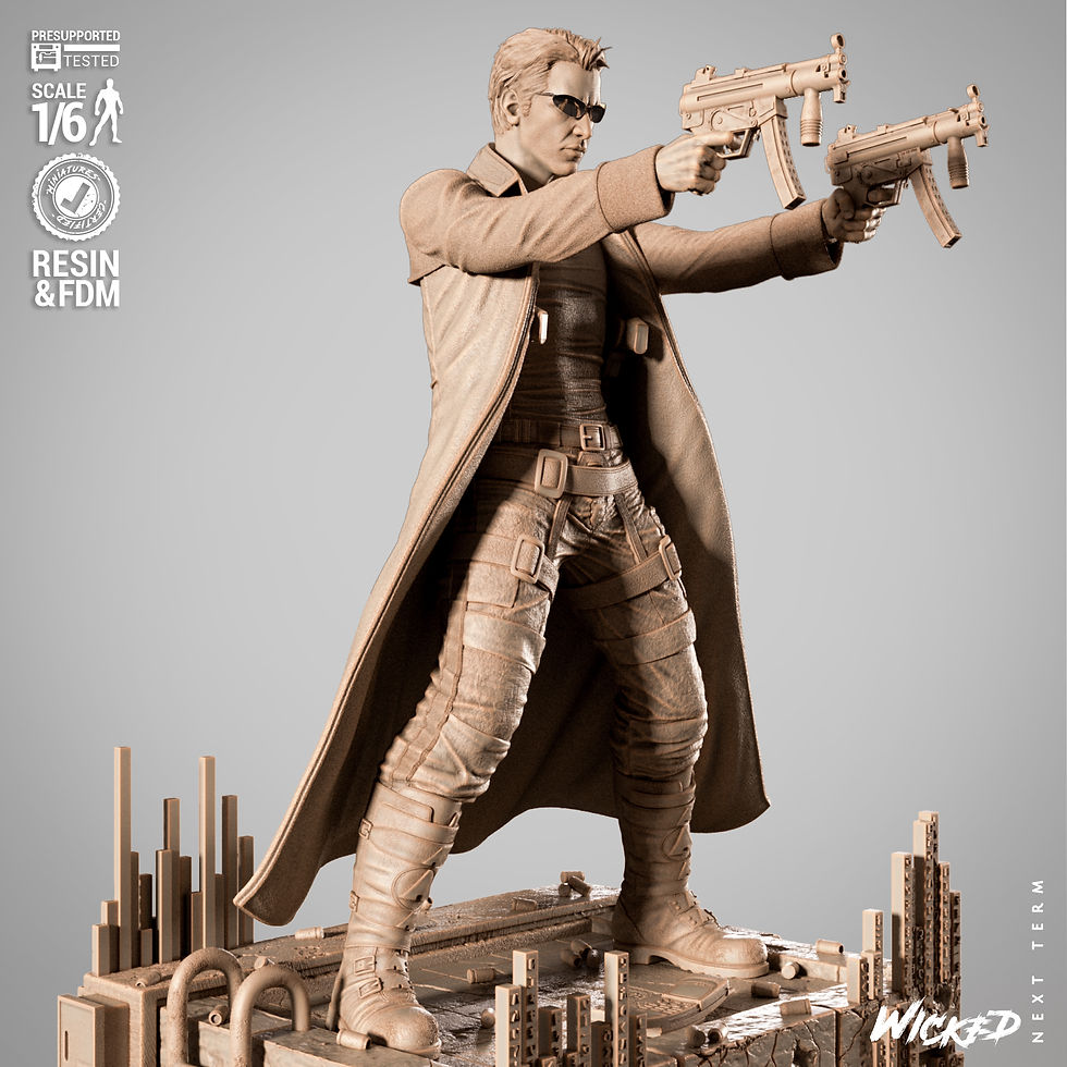 Miniaturbild: Neo, Matrix, 1/4-1/24, Sculpture, Figur, Unbemalt, 3D-Druck, Statue, Wicked