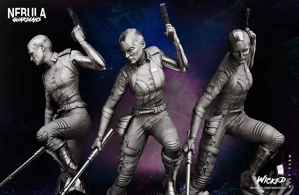 Miniaturbild: Nebula, Marvel, 1/4-1/24, Sculpture, Figur, Unbemalt, 3D-Druck, Wicked