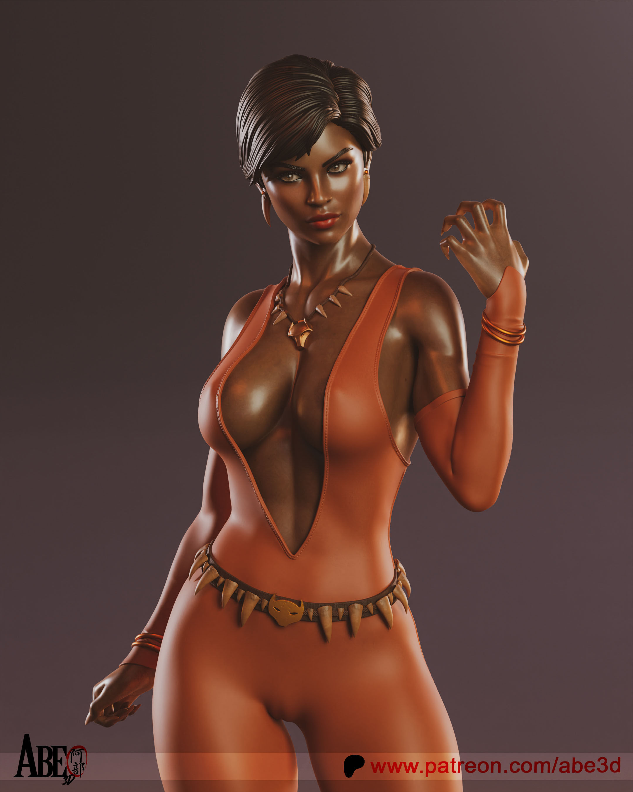 Vixen, DC, 1/4-1/24, Figur, Unbemalt, 3D-Druck, Statue, Abe3D