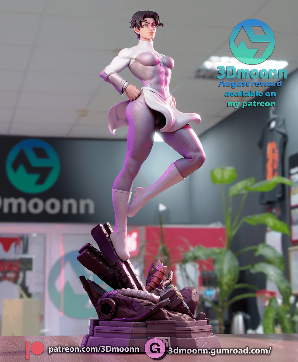 Miniaturbild: Anissa, Invincible, 1/4-1/24, Unbemalt, 3D-Druck, Figur, Statue, 3Dmoonn