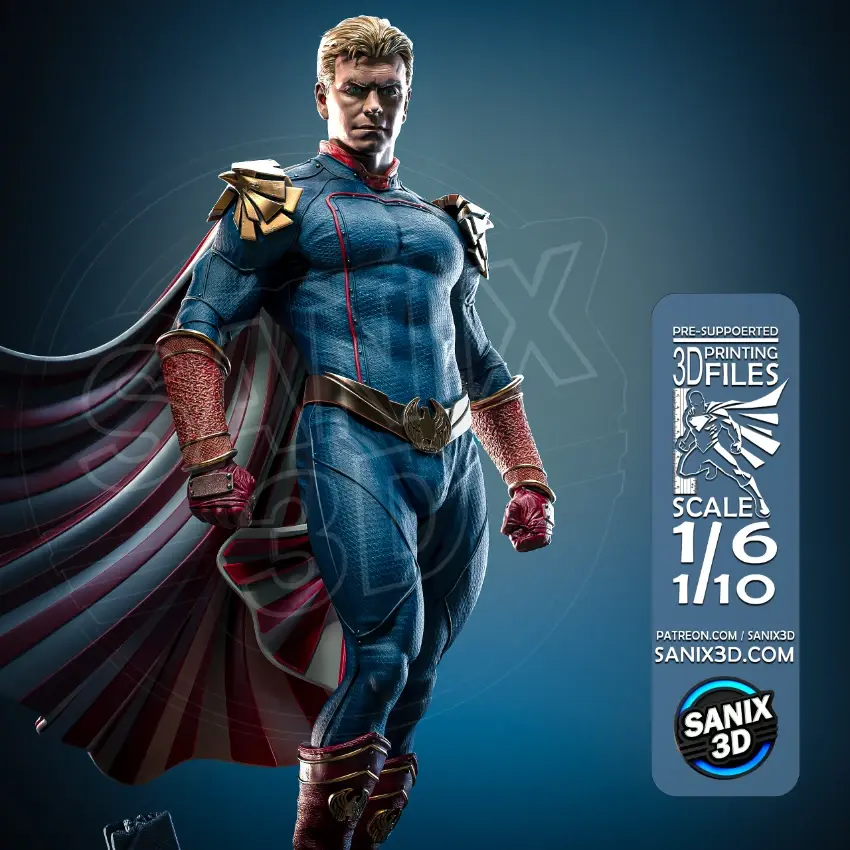Homelander, DC, 1/4-1/24, Figur, Unbemalt, 3D-Druck, Statue, Sanix3D