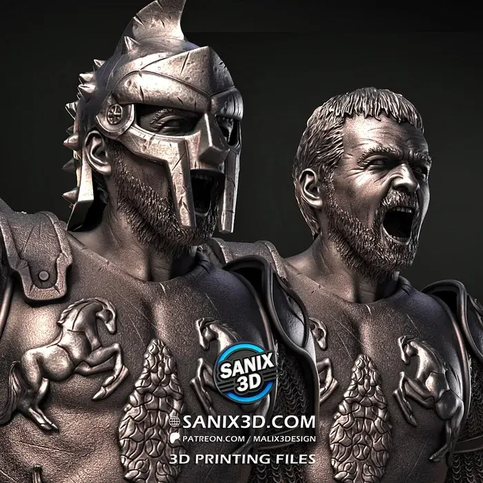 Miniaturbild: Gladiator, Filme, 1/4-1/24, Figur, Unbemalt, 3D-Druck, Statue, Sanix3D