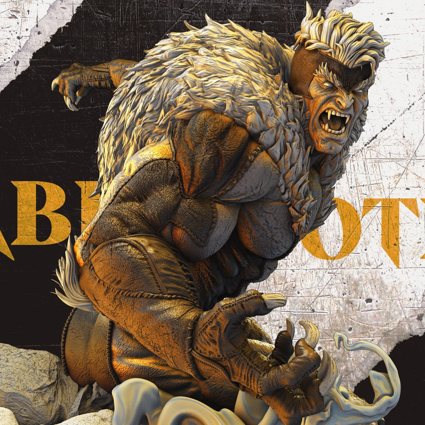 SABRETOOTH, X-MEN, BUST, 70-200mm, FIGUR, FAN ART, 3D-DRUCK, STATUE, WICKED, MFW