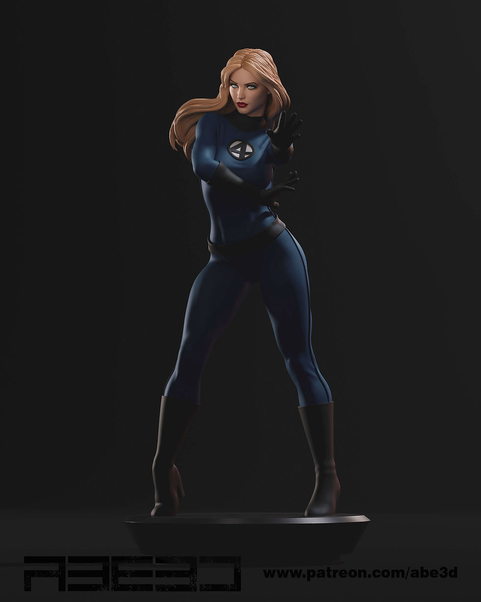 Miniaturbild: SUE STORM, MARVEL, 1/4-1/24, FIGUR, UNBEMALT, 3D-DRUCK, STATUE, ABE3D, MFW