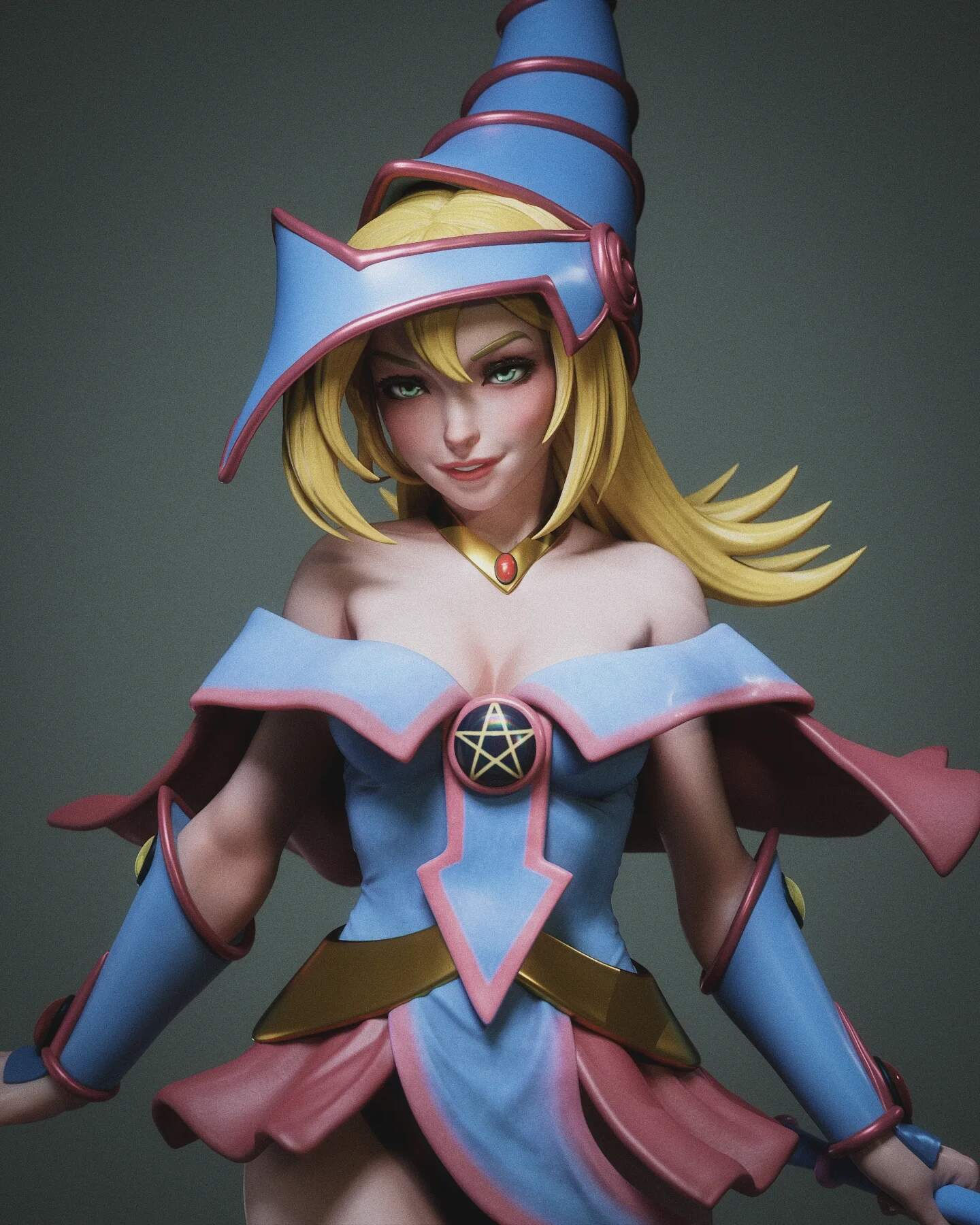 Dark Magician Girl, Yu-Gi-Oh, 1/4-1/24, Figur, Unbemalt, 3D-Druck, Statue, Abe3D